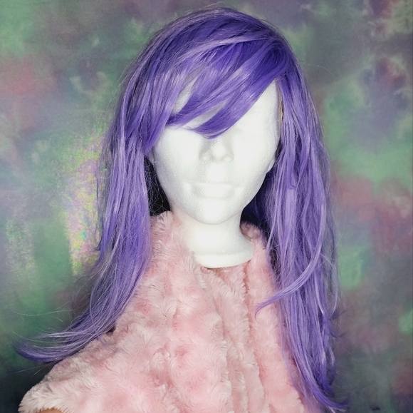 Purple Synthetic Wig w/ Bangs - Picture 2 of 8